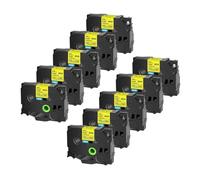 1-20PK Tz cinta de etiquetas laminada de 24mm, Compatible con Brother TZe-651 Tze 651 cinta negra sobre amarilla de 1 pulgada for p-touch D600 P710BT P700(10PK Yellow)