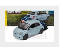 1:24 BURAGO Fiat 500E Full Electric With Bicycle 2021 Light Blue BU23012