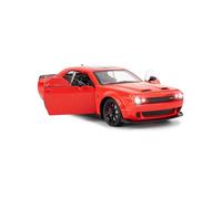 1/24 Dodge Challenger SRT Hellcat Auto Coleccionable Diecast Modelo con Luces y Sonidos, Juguetes Pull Back para Adultos y Niños Cumpleaños Regalos Decoración (Rojo)