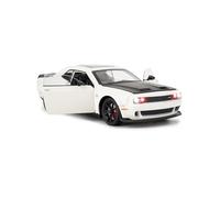 1/24 Dodge Challenger SRT Hellcat Auto Model, Coleccionable Diecast Modelo Coche con Luces y Sonidos, Pull Back Auto Juguetes para Adultos Niños Cumpleaños Regalos Decoración (Blanco)