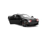 1/24 Dodge Challenger SRT Hellcat Auto Model, Coleccionable Diecast Modelo Coche con Luces y Sonidos, Pull Back Auto Juguetes para Adultos Niños Cumpleaños Regalos Decoración (Negro)