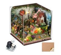 1:24 Escala Mini Esquina Casa de Muñecas DIY Secret Forest Casa de Muñecas Miniatura Juego de Muebles con Caja de Música y Luz LED, Adultos Niños Adolescentes Cumpleaños Regalo (con Funda)