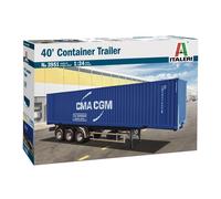 1:24 Italeri 40' Container Trailer Rimorchio Camion Kit IT3951 Modellino
