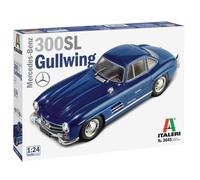 Italeri 3645S-Maqueta de Mercedes Benz 300 SL Gull Wing, Escala 1:24, maqueta, modelismo, Manualidades, Hobby, Pegado, plástico, Color Plateado, Mittel (3645S)