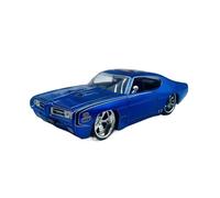 1:24 para Pontiac GTO Judge 1969 Modelo De Coche De Aleación De Simulación Recuerdos Decorativos Multifuncionales Miniaturas De Automoción(Blue)