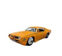 1:24 para Pontiac GTO Judge 1969 Modelo De Coche De Aleación De Simulación Recuerdos Decorativos Multifuncionales Miniaturas De Automoción(Yellow)