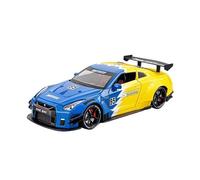 1:24 para Spray Nissan GT Super Coche Simulación Coche De Carreras Back Force Sonido Y Luz Juguetes Miniaturas De Automoción(Negro)