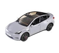 1 24 para Tesla Modelo Modelo de Coche de simulación de aleación 19 CM Colección de Escritorio Decorada Recuerdo Juguetes Grises para niños y niñas