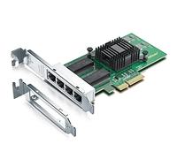 H!Fiber.com 1.25G Nic,Quad RJ45 Ports,Tarjeta de Red Ethernet,1.25GbE CNA,Spec Igual a I350-T4,with Intel I350 Chip,Soporte Windows Server/Linux/VMware (Not Soporte X11, Mac)