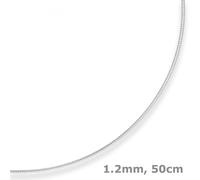 1,2mm Gargantilla Omegakette Collar 925 Plata 50cm Con Cierre De Tornillo