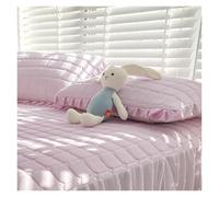 1/2pc Latex Thickened Cooling Pillowcase Korean Style Ruffled Summer Pillow Cases Solid Ice Silk Breathable Cover(Light Purple,48x74cm 2 pcs)