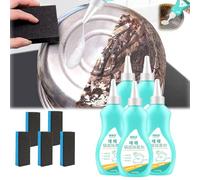 1/2pcs Magic Gel Cleaner For Pots and Pans, Agent Burnt Iron Pot Bottom, Polishing Kitchen Cleaner, 150g Bottom Of The Pot Black Scale CleanerQuality models Complimentary sponge (Blue,5pcs)