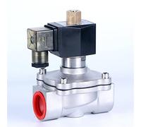 1/2quot; 3/4quot; 1quot; a 2quot; válvula solenoide eléctrica normalmente abierta de acero inoxidable, válvula neumática para agua, aceite, gas, CA 220 V CC, 12 V CC, 24 V, 1 unidad (CA 220 V-NBR 80