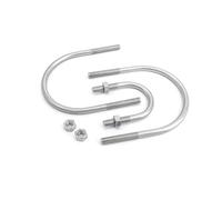 1/2set U Bolt Lengthening M6 M8 304 Stainless Steel Buckle Bolt U-shaped Screw Pipe Clamp U-clip Fillet with Baffle Nut Combination(M6x27x47mm 2set)