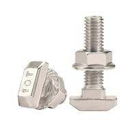 1/3/5/10 juegos M5 M6 M8 tornillos de cabeza de martillo en T niquelados, conector de aluminio, tuercas con reborde hexagonal for series 20/30/40/45(5 sets,20- M5x10mm)