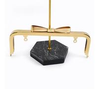 1/3/5Pcs 20cm Bownot Metal Bags Handle Wallet Square Smooth Kiss Clasp Purse Frame Handbags Bracket DIY Bag Accessories(LightGold,20cm-3Pcs)