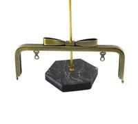 1/3/5Pcs 20cm Bownot Metal Bags Handle Wallet Square Smooth Kiss Clasp Purse Frame Handbags Bracket DIY Bag Accessories(Brass,20cm-1Pc)