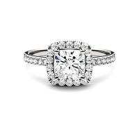 1 3/8 ct. tw. Anillo de halo moissanite en un anillo blanco de rosa amarillo de 10k 14k, promesa de compromiso anillo de eternidad para mujeres, aniversario de bodas aniversario de San Valentín