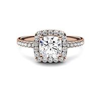 1 3/8 ct. tw. Anillo de halo moissanite en un anillo blanco de rosa amarillo de 10k 14k, promesa de compromiso anillo de eternidad para mujeres, aniversario de bodas aniversario de San Valentín