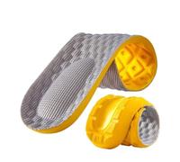 1/3 pares de plantillas unisex de espuma viscoelástica para mujeres y hombres, para deportes, correr, absorben el sudor, acolchados, suaves, transpirables, para el cuidado de los pies (amarillo, 2