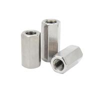 1-3 piezas de acero inoxidable 304, conector de varilla alargada hexagonal, manguito de unión, tuerca de acoplamiento tubular M3 M4 M5 M6 M8 ~ M24(3Pcs,M5x8x20mm)