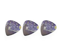 1/3 púas de guitarra únicas con diseño artístico de cielo de estrellas para bajo, ukelele, accesorios, instrumento acústico, guitarra musical