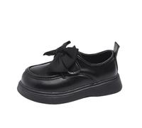 1 3 Years Old Spring And Autumn Girls Small Leather Shoes Baby Single Shoes Jotas Botas de Nieve, Negro , 25 EU