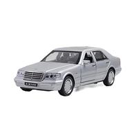 1 32 para Benz Clase S W-140 Diecast Clásico Retro Modelo De Coche Metal Sonido Luz Vehículo Retroceso Regalo(Plata)