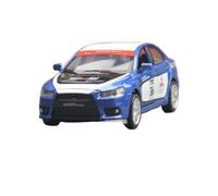 1/32 para Mitsubishi Lancer Evolution Carrera Juguete Coche Modelo Colección Metal Fundido Sonido Luz Pull Back Juego Modelo de Coche Hobby(Azul)