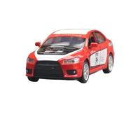 1/32 para Mitsubishi Lancer Evolution Carrera Juguete Coche Modelo Colección Metal Fundido Sonido Luz Pull Back Juego Modelo de Coche Hobby(Rojo)