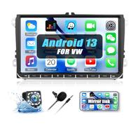 [1+32G] CAMECHO Android 13 Radio Coche para VW Golf 5 Passat Jetta Polo Tiguan Touran Seat, 9 Pulgadas Pantalla Táctil con WiFi/GPS/Bluetooth/USB/FM/MirrorLink