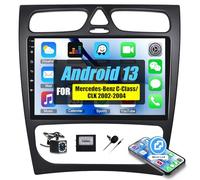 [1+32G] SIXWIN Android 13 Radio Coche para Mercedes-Benz C-Klasse/CLK(4 Türen) 2002-2004, 9 Pulgadas Pantalla Táctil con Bluetooth/GPS/FM/WiFi/USB Enlace Espejo/Mandos en el Volante con Cámara Trasera