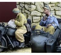 1/35 Kit de modelo de resina de soldado alemán conductor de motocicleta de la Segunda Guerra Mundial Modelos de soldados sin pintar y sin ensamblar (2 figuras, motocicleta no incluida) //o7R8Lj4