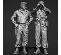 1/35 WWII US Army Tank Soldier Figura de Resina (2 Personas)/Kit de Soldado en Miniatura sin Montar y sin pintar/Hs-7816 Goodmoel