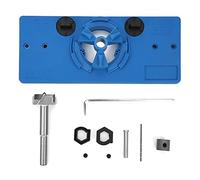 1.37in Hinge Hole Jig Kit, Woodworking Template with Stainless Steel Guide for Door Cabinet Installation