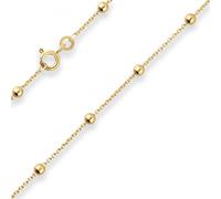 1,3mm Cadena Ancla Redonda Collar Bola Collar de Oro 333 Oro Amarillo 45cm Nuevo