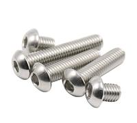 1/4 - 20 Botón Cabeza Tornillos hexagonales con rosca, 304 Acero inoxidable, 10 piezas