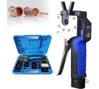 1/4" - 3/4" Cordless Copper Pipe Flaring Machine, Plumbing Pipe Expander 45° Eccentric Pipe Flaring Tool For Copper And Aluminum Pipe, HUANGHAIQIU, a, 5chucks