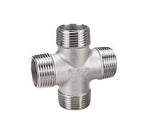 1/4 "3/8" 1-1/4 "1-1/2" 1/2 "3/4" 2 "1" rosca macho BSPT conector de tubo de acoplamiento tipo cruzado SS304 de acero inoxidable de 4 vías(Size:3/8")