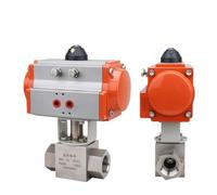 1/4" 3/8" 1/2" 1-1/4" 2" 320 bar Pneumatic High Pressure Ball Valve SS304 Stainless Steel Female Pneumatic Valves(DN8)