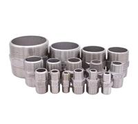 1/4 "3/8" 1/2 "3/4" 1 "1-1/4" 1-1/2 "2" BSP rosca macho boquilla hexagonal adaptador reductor de tubería de acero inoxidable igual(1l4 to 1l4)