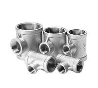 1/4 "3/8" 1/2 "3/4" 1 "1-1/4" 1-1/2 "2" T reductora BSP con hilo femenino conector de instalación de tubería de acero inoxidable 304 agua Gas