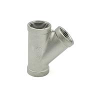 1/4 "3/8" 1/2 "3/4" 1 "1-1/4" 2 "BSP 304 Codo de acero inoxidable Macho Hembra Y Tee Y Ángulo Tee T Tapa en T Adaptador de tope roscado de 3 vías Accesorios de tubería(Y Female Angle Tee 3/4")