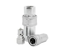 1/4 3/8 1/2 3/4 1 inch Hydraulic Quick Coupler Close Type Quick Coupling Steel Material Socket Connector Set (Size : 3/8 inch) Plumbing Fittings