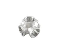 1/4" 3/8" 1/2" 3/4" 1" Stainless Steel SS304 DN15 DN20 DN25 Female Thread Pipe Fitting 5 Way Equal Cross Connector(1-1/2") Plumbing Fittings