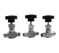 1/4" 3/8" 1/2" BSP NPT Female Male Straight Elbow 316L Stainless Steel Needle Throttle Valve 1000 PSI / 3000 PSI(M-M BSPT 3l8)