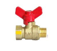 1/4" BSP Female to 1/4" BSP Male Thread Brass Ball Valve With Handle PN 0.8 Mpa for Air Gas Water Fuel