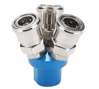 1/4" C-Tipo Acoplamiento Rápido Neumático Bidireccional 2/3 Vías Conector de Compresor de Aire Compresor de Neumático de Montaje Rápido (3 vías)