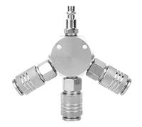 1/4 '' F-NPT Acoplador Rápido Del Múltiple De La Manguera De Aire De 3 Maneras, Adaptador Neumático Cruzado Adaptador Rápido De Las Conexiones Del Conector
