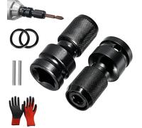 1/4" Hex Shank Socket Converter - 1/2" to 1/4", Hex Female Socket Adapter, Impact to 1"/4" Hexs Converters, Quick Release Bit Holder, for Drill Impact Ratchet Wrench (2Pcs)